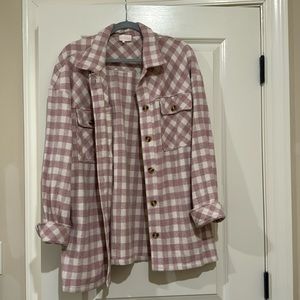 Pink and White Gingham Shacket